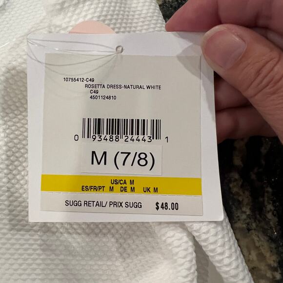 NWT Pappagallo Girls' Natural White Rosetta W/Floral Accent Shift Dress -M (7/8) - Picture 7 of 9